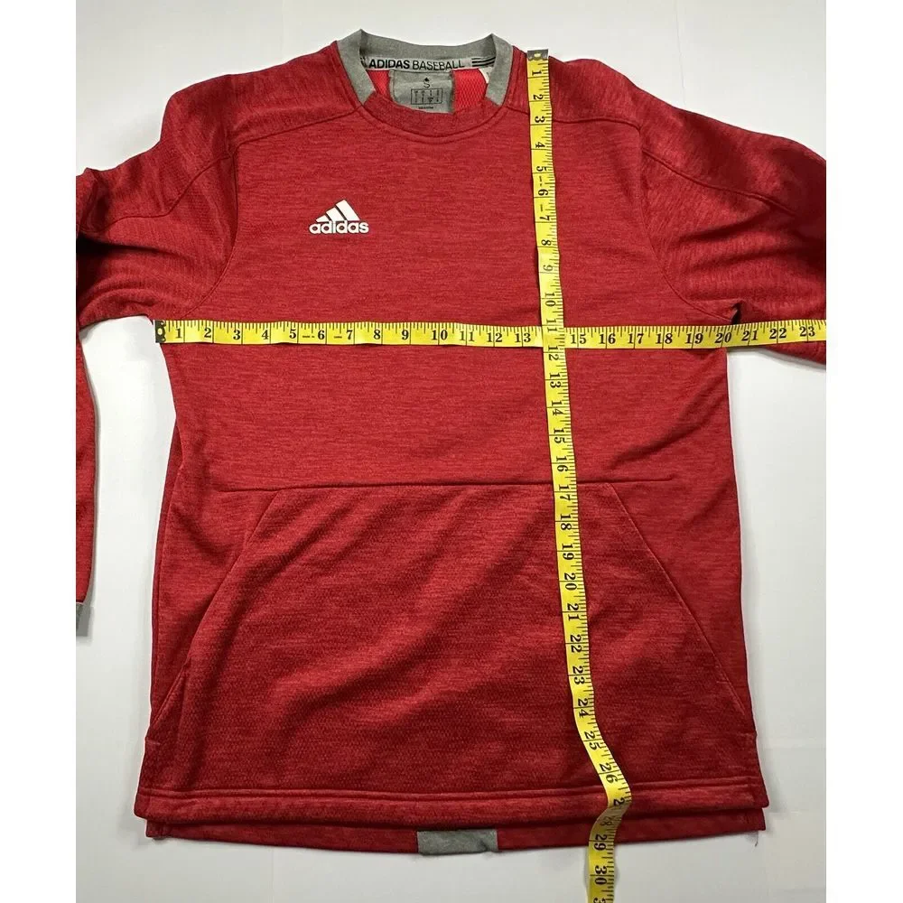 Adidas Men's Sweatshirt Size S Red Crew Neck Pullover Baseball Adult‎